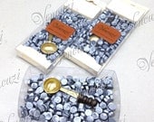 150pcs Hexagon Flexible Sealing Wax Beads with Mini Melting Spoon Hanger Pack - Silver