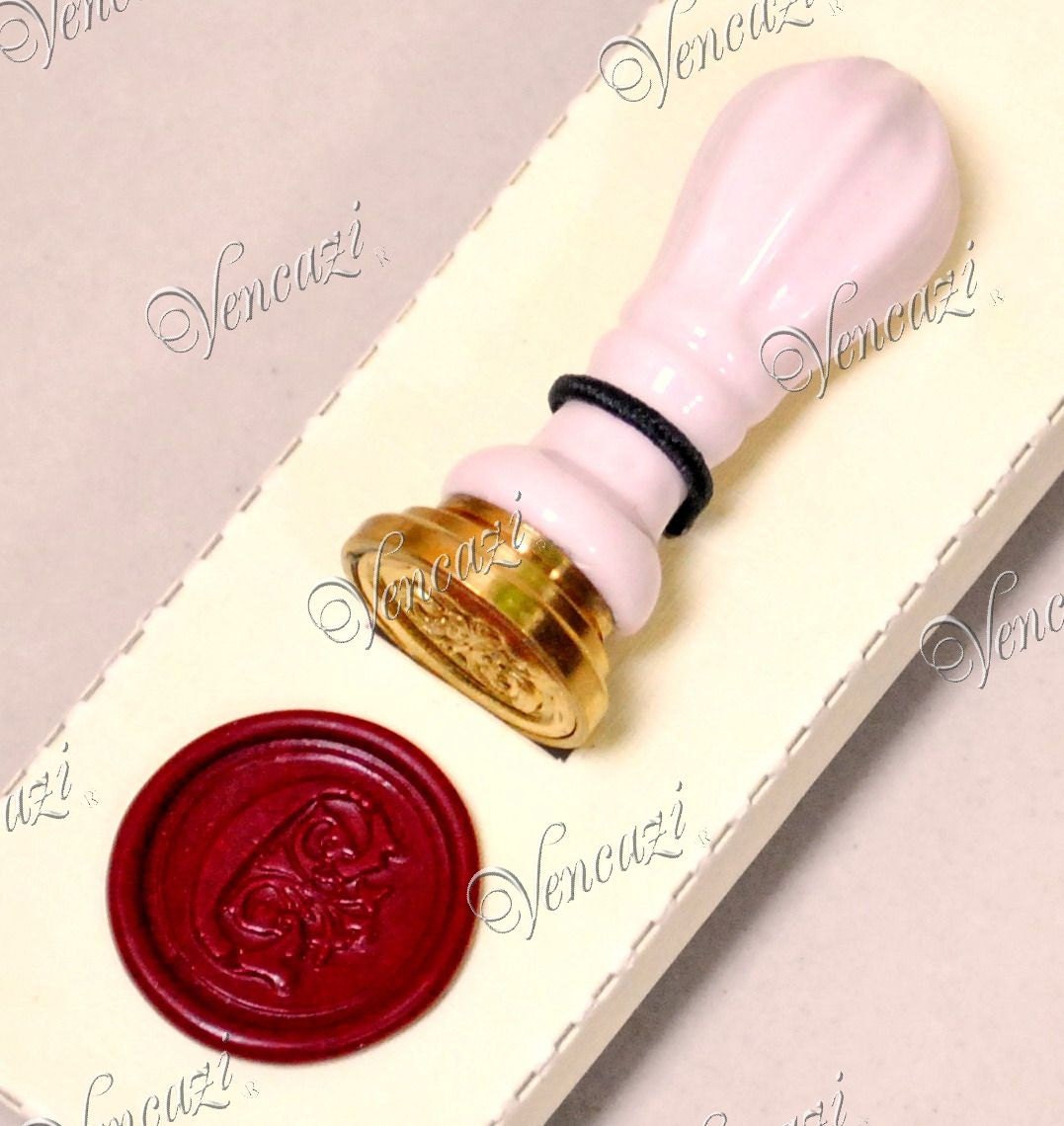 Ceramic Mini Seal - Pink Filigree C (plus "FREE GIFT")