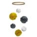 Pom Pom Mobile - Yellow Gray White - Baby Crib Mobile - Modern Nursery Mobile