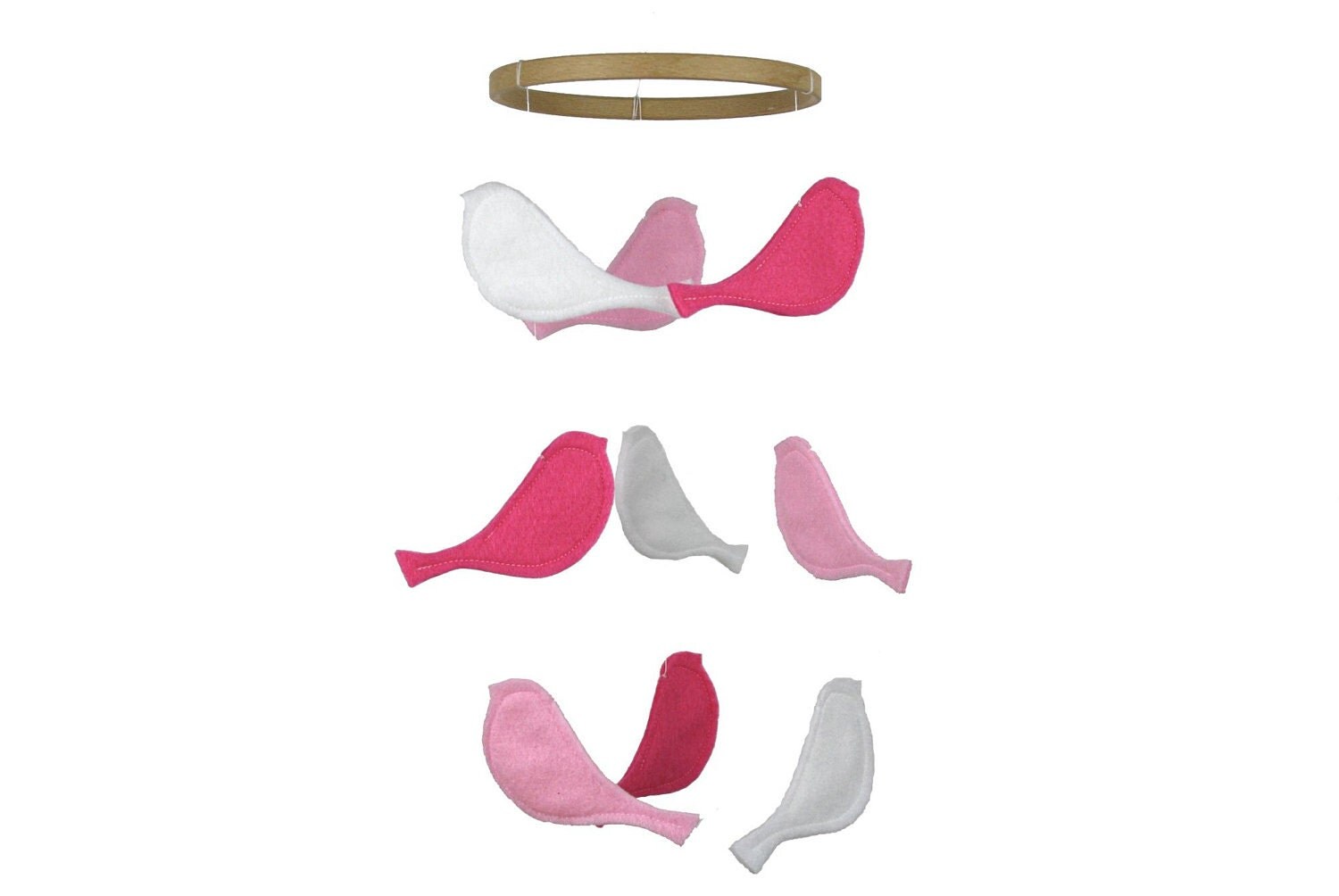 Pink Bird Mobile - Baby Crib Mobile