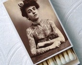 Circus Freaks Snake Charmer Tattoo Lady Dog Face Boy Set of 4 Match Boxes