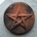 Smoke Fired Ceramic Pottery Pentacle Brooch