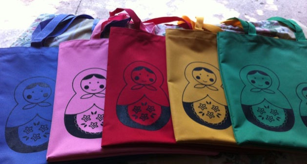 Matryoshka Russian Nesting Doll Tote - Custom Color