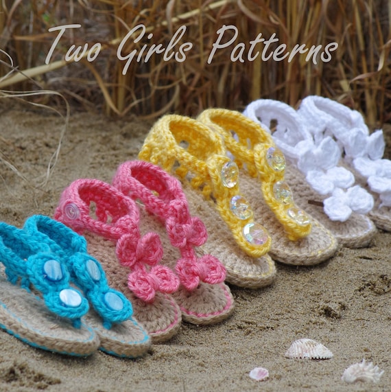 Baby crochet pattern sandal 2 Versions and Free barefoot sandal ...