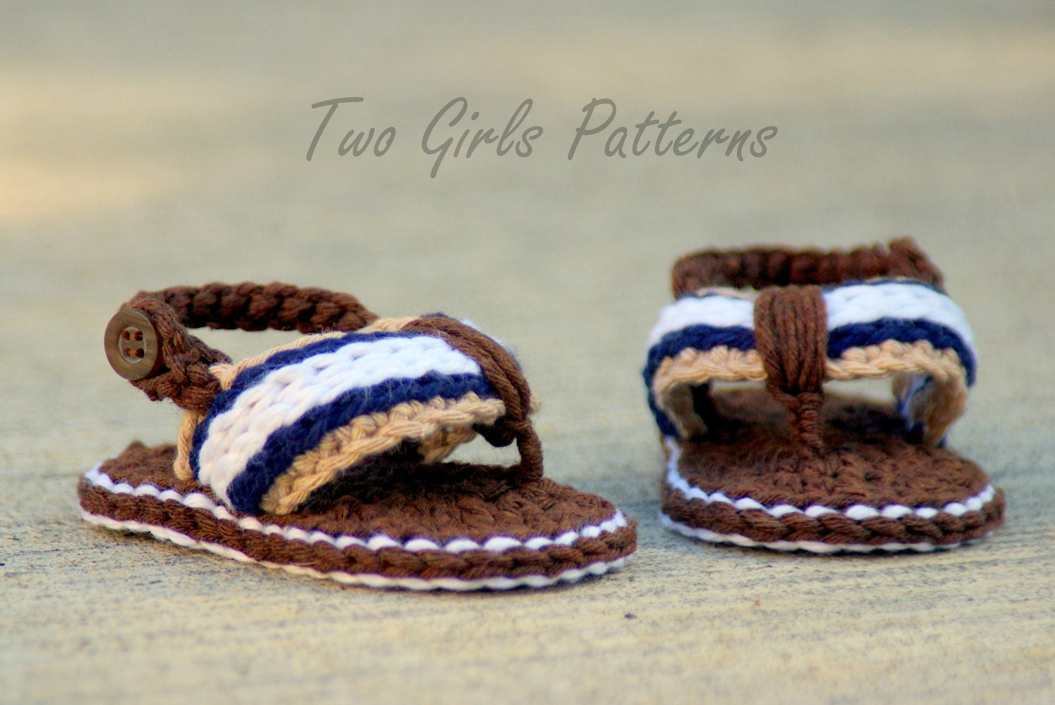 Crochet Patterns for Sporty Flip Flop Baby Sandals - Crochet pattern number 116 - Instant Download
