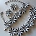 Vintage Coro Rhinestone Flower Demi Parure Necklace Bracelet Earring Set 1950's Collectible Rockabilly Mad Men Mod Mid Hollywood Regency