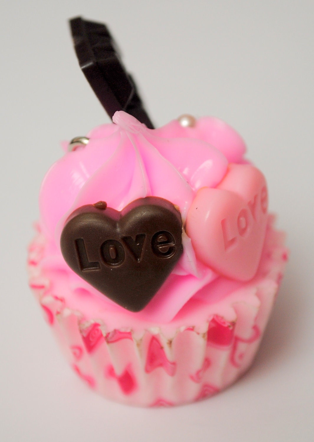 One Large Pink Cupcake Charm REDUCED PRICE