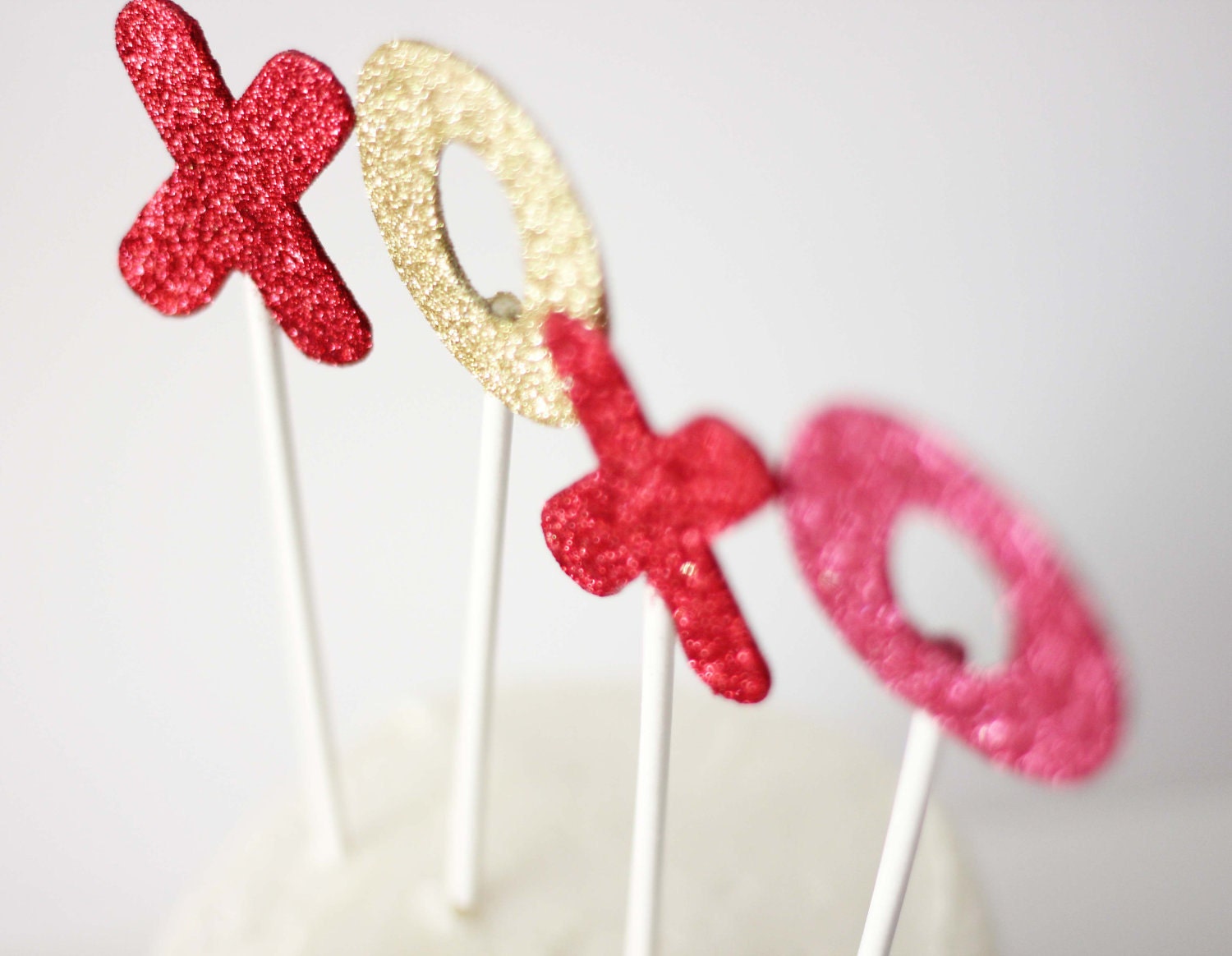 Glittered Mini Alphabet Cake Toppers
