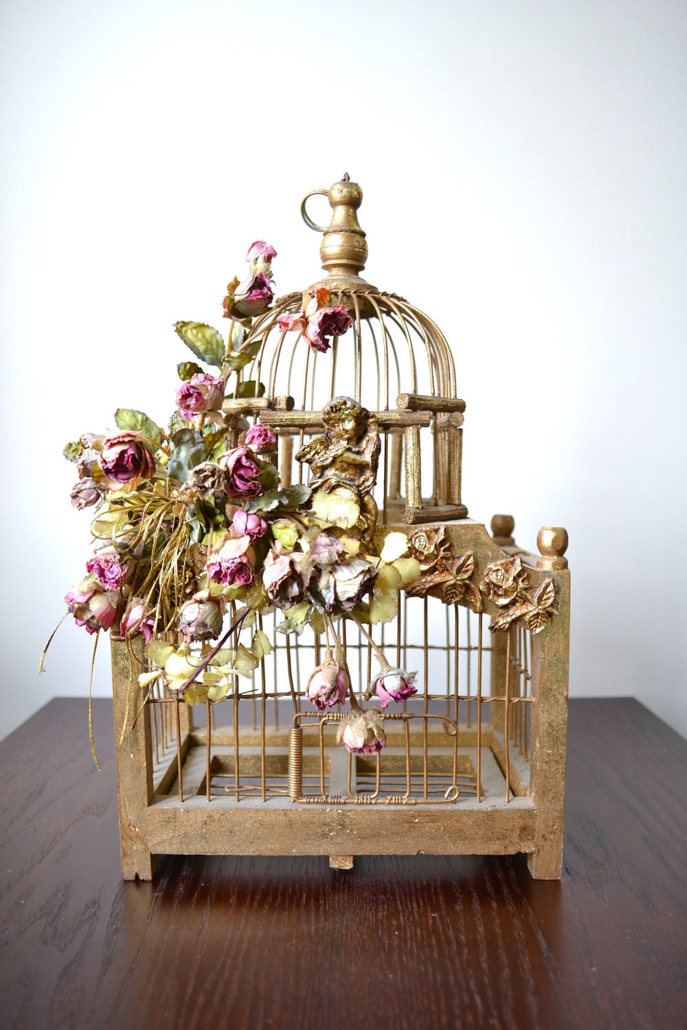 Architectural Metal Bird Cage Decorative By GreySquirrelAntiques