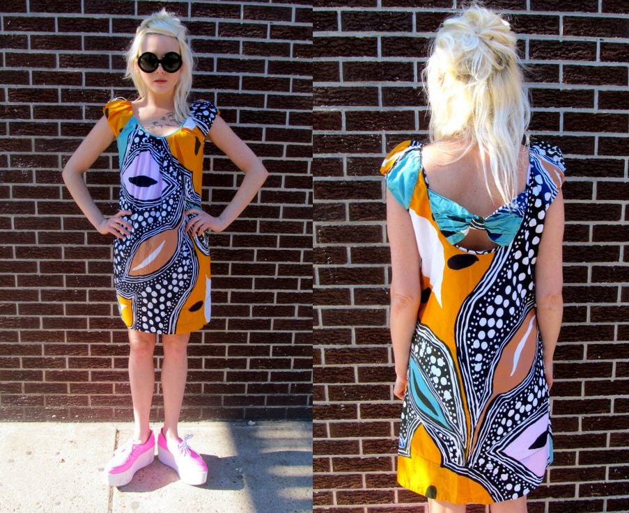 DIANE Von FURSTENBERG DVF Floral Abstract Bold Bowtie Mini Dress