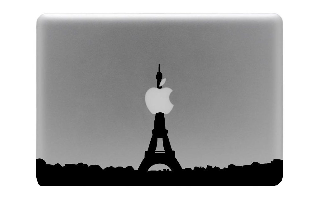 Eiffel Tower Skyline Macbook Decal / Macbook Sticker / Laptop Decal
