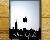 New York Skyline With Writing IPad Decal - IPad 1 - IPad 2 - IPad 3 - IPad Sticker