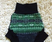 Small Wool Soaker- Green Black