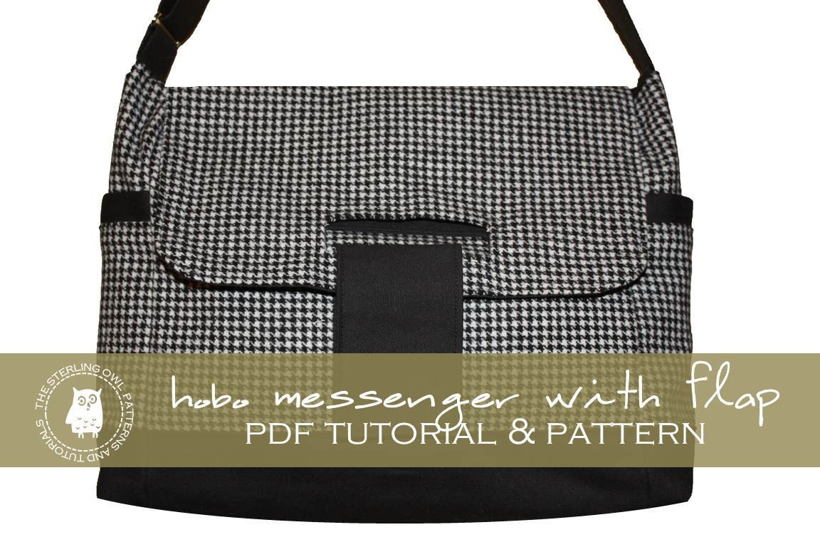 Hobo Messenger Bag with Flap - PDF Tutorial and Pattern