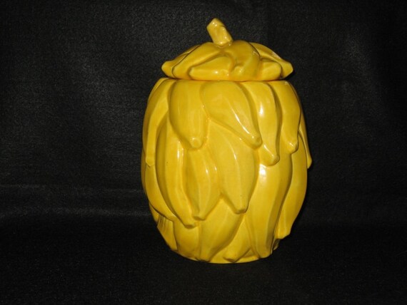 Red Wing Yellow Bunch of Bananas Cookie Jar by PKHCollections