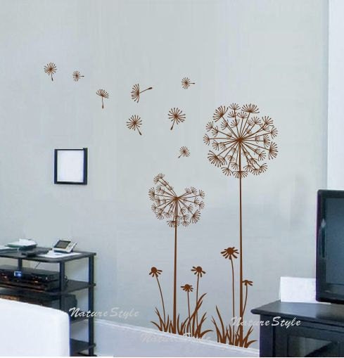 Dandelion wall decal nursery wall decal baby wall decal room wall decal flower vinyl wall sticker wall decal children-Dandelions