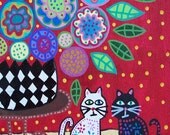 Ambrosino Art PRINT Sitting Pretty Cats