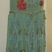 RESERVED 1920s silk floral glass beaded flapper dress