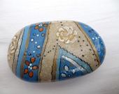 White rose stone - inspired hand painted stones