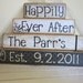 Personalized Happily Ever After wooden blocks for wedding or gift with picture everything included black vintage wedding Valentines day gift