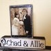 Mr and Mrs Wedding decoration black painted wooden blocks shabby chic vintage wedding personalized photo Christmas gift