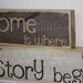 Home is where our Story Begins saying on decorative wooden blocks home decoration brown vintage wedding gift personalized photo gift