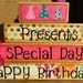 Happy Birthday wooden stacker decoration for Birthday childrens birthday birthday cake party hats pink