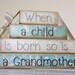 Grandmother gift wooden stacker with quote tied with cream ribbon Christmas gift blue and white mother gift
