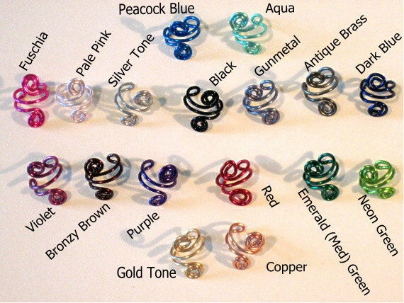 No Piercing "Triple Loops" Helix Cuff Ear Cuff Handmade 1 Cuff Silver Tone or 17 Color Choices