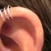 No Piercing Sterling Silver  Handmade Helix Cuff Ear Cuff "Triple Loops"  1 Cuff