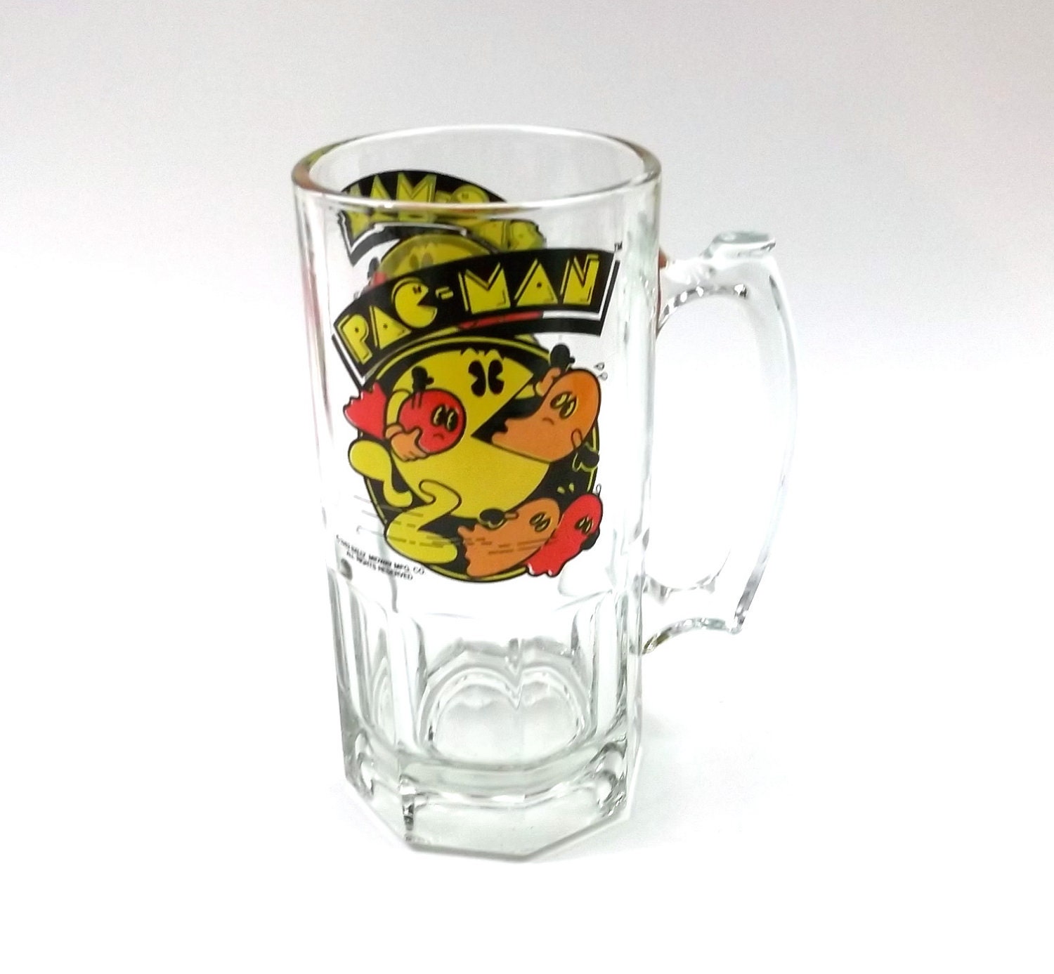 PAC MAN Beer Mug // Stein // Drinking Cup HUGE 8 inches tall // 1982 Bally Midway // 1980s // video game // electronics