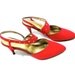 SALE / Gorgeous Textile Strappy High Heels // Rhinestone Studded Red Vintage womens shoes size 11 M // 1980s 1990s