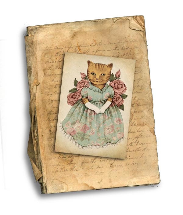 ACEO ATC Limited Edition Print 1/50 - Marianne the Cat by Amalia K