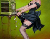 Jackpot Classic Pinup Girls--Framed, Giclee Print-Museum Quality Matte Paper, 8.5" x 11"-- -Free Shipping USA