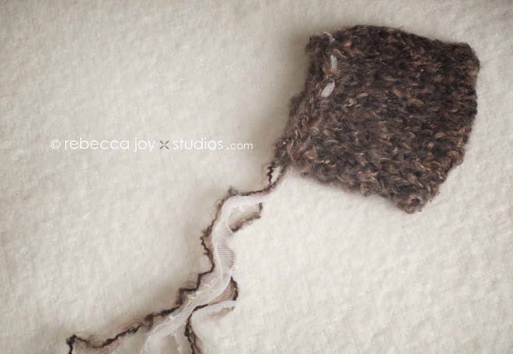 the Sweetheart : Newborn HAT - Earth Brown - Newborn Photo Prop -  newborn knit hat, baby hat, photography prop