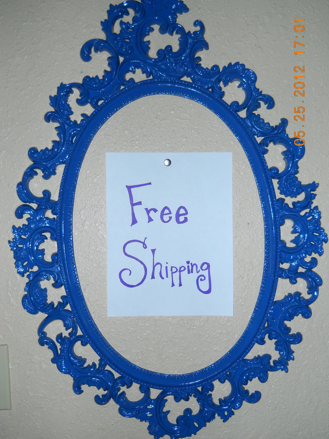 Vintage Deep Sea Blue Painted Baroque Large Frame Free Shipping