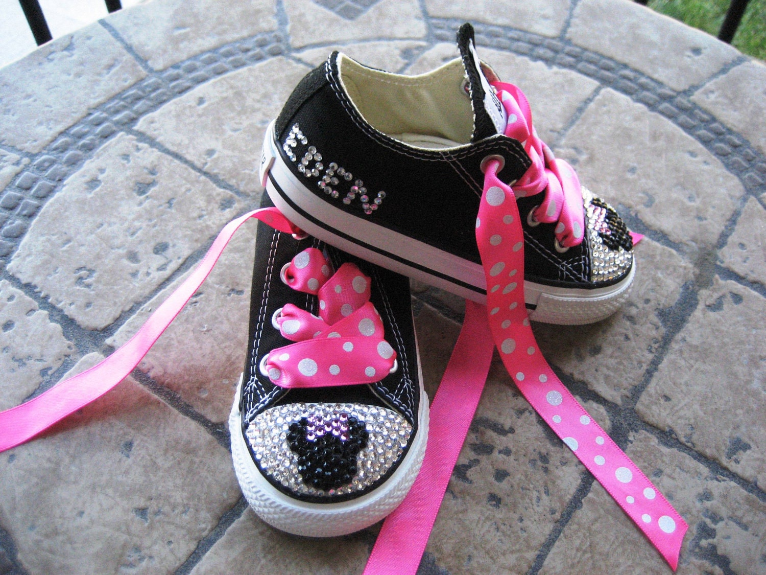 Converse Chuck Taylor All Star SWAROVSKI crystals BLING minnie mouse inspired