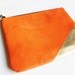 Neon Orange and Gold Metallic Abstract Clutch by Cre8tivesoul