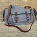 Vintage Late 1950's Military Distressed Washed Out Green Grey Canvas Shoulder Strap Bag
