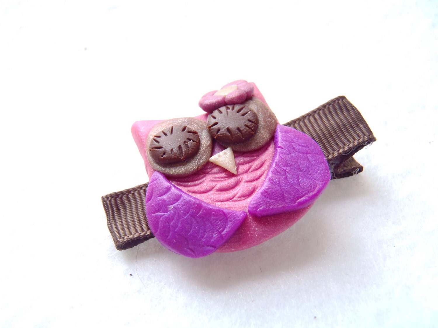 Clay Owl Hair Clip