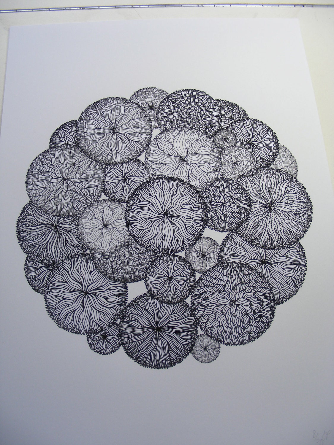 A3 Digital Print of original black fine-liner hand drawing PG01
