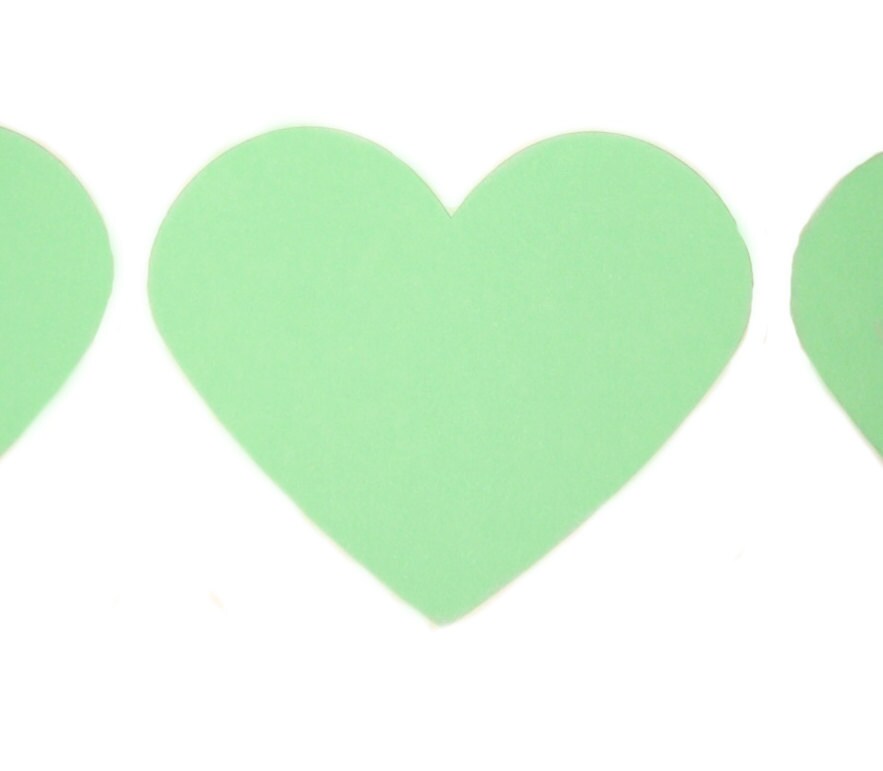 Items similar to 30 mint green heart stickers or seals, 1.5 inch wide on Etsy