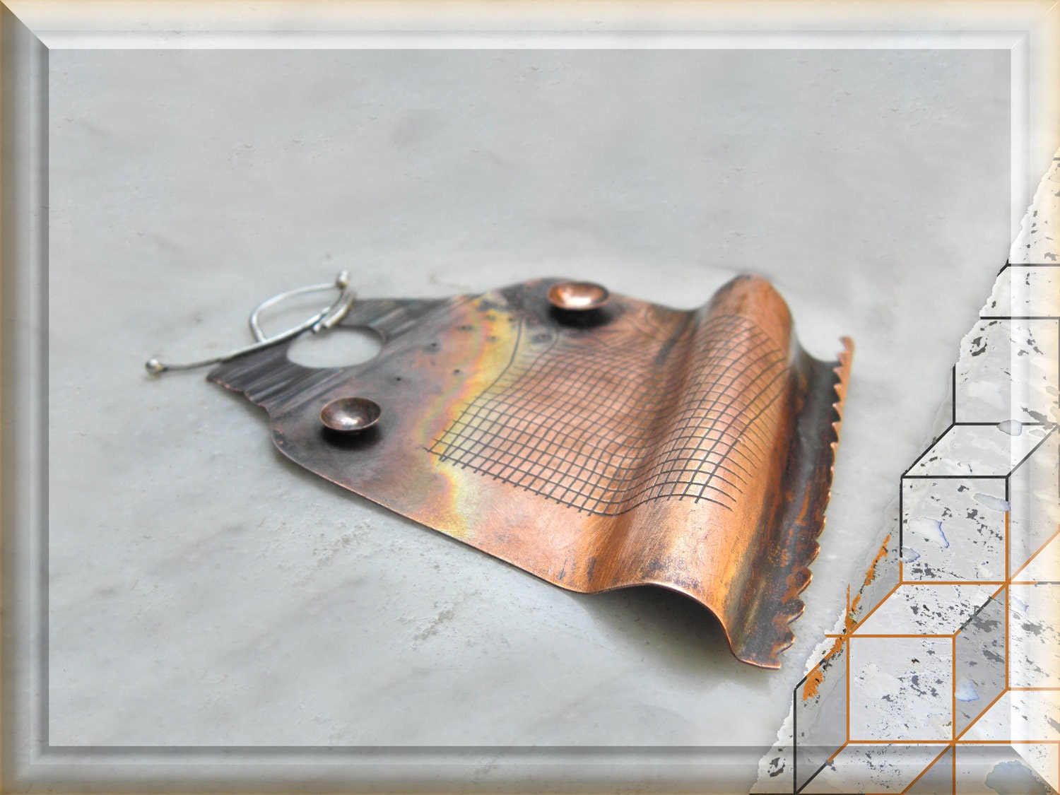 copper silver pendant jewelry art contemporary designer