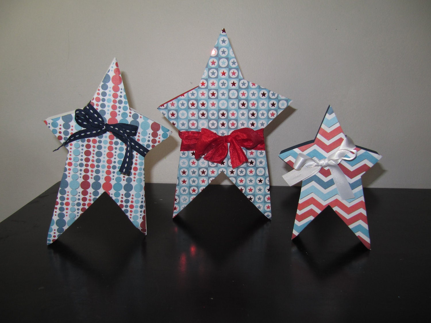 Wood Star Trio, 4th of July, Ready to Ship