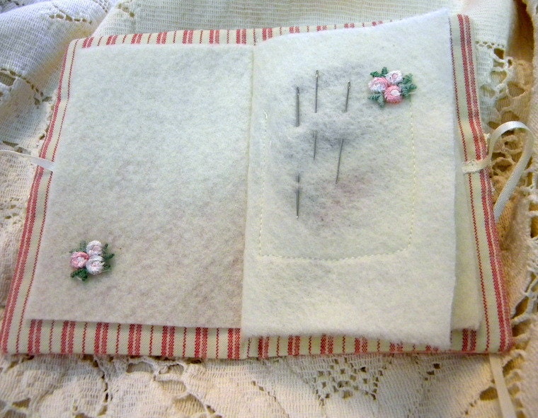 Needlebook of vintage sewing notions OOAK End of Year Sale regularly 24 dollars