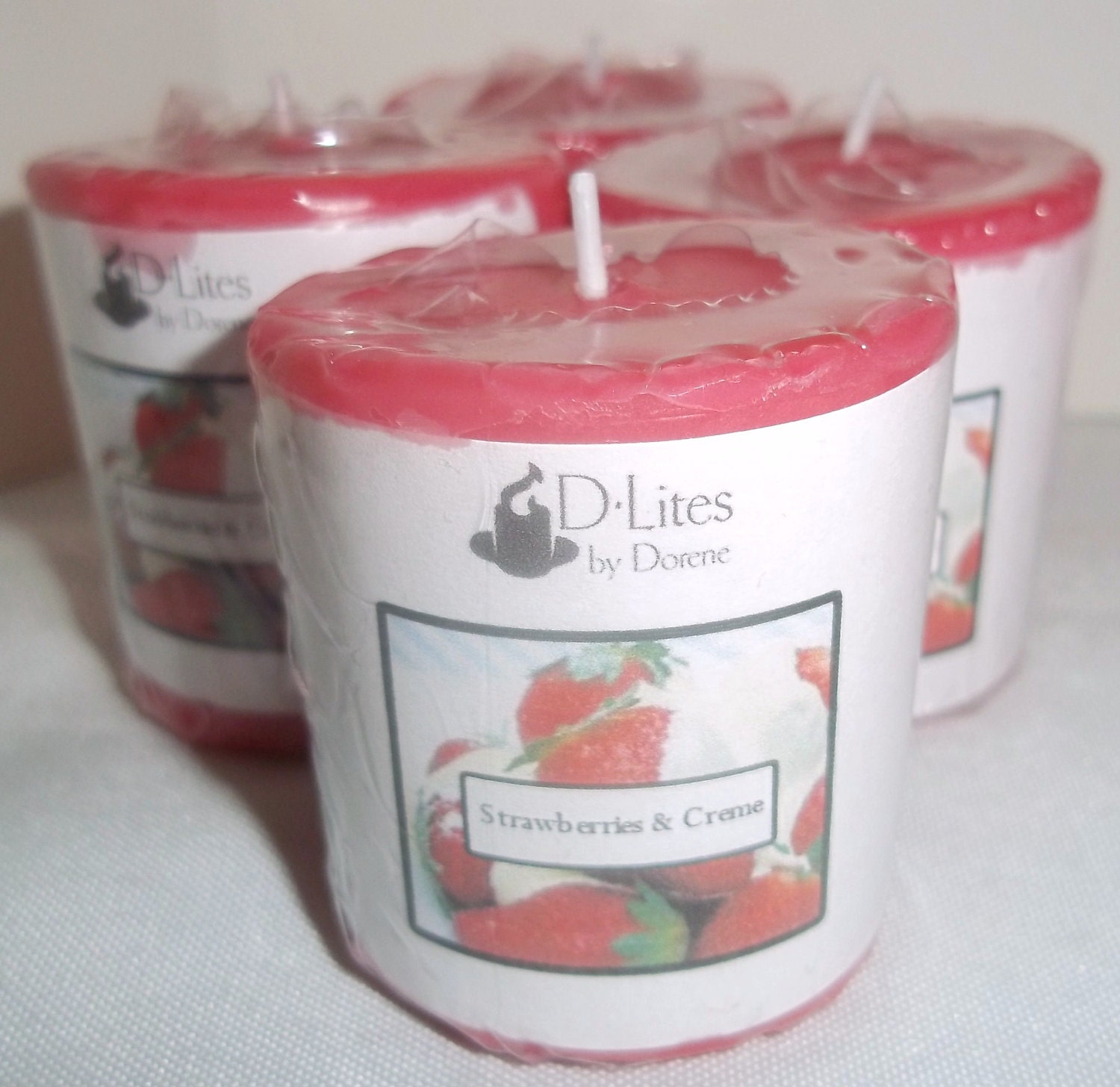 Strawberries & Creme votives - fragrance of the month, 15% off