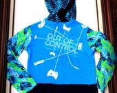 Love Moo "Out of Control - gamer" upcycled hoodie 6/7
