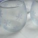 Frosted Glass Candle Holder - Purple snowflake Christmas tealight and votive glass candle holders - set of 3