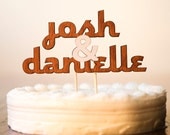 The Classic Wedding Cake Topper in Light Pink - Large - Mahogany Wood