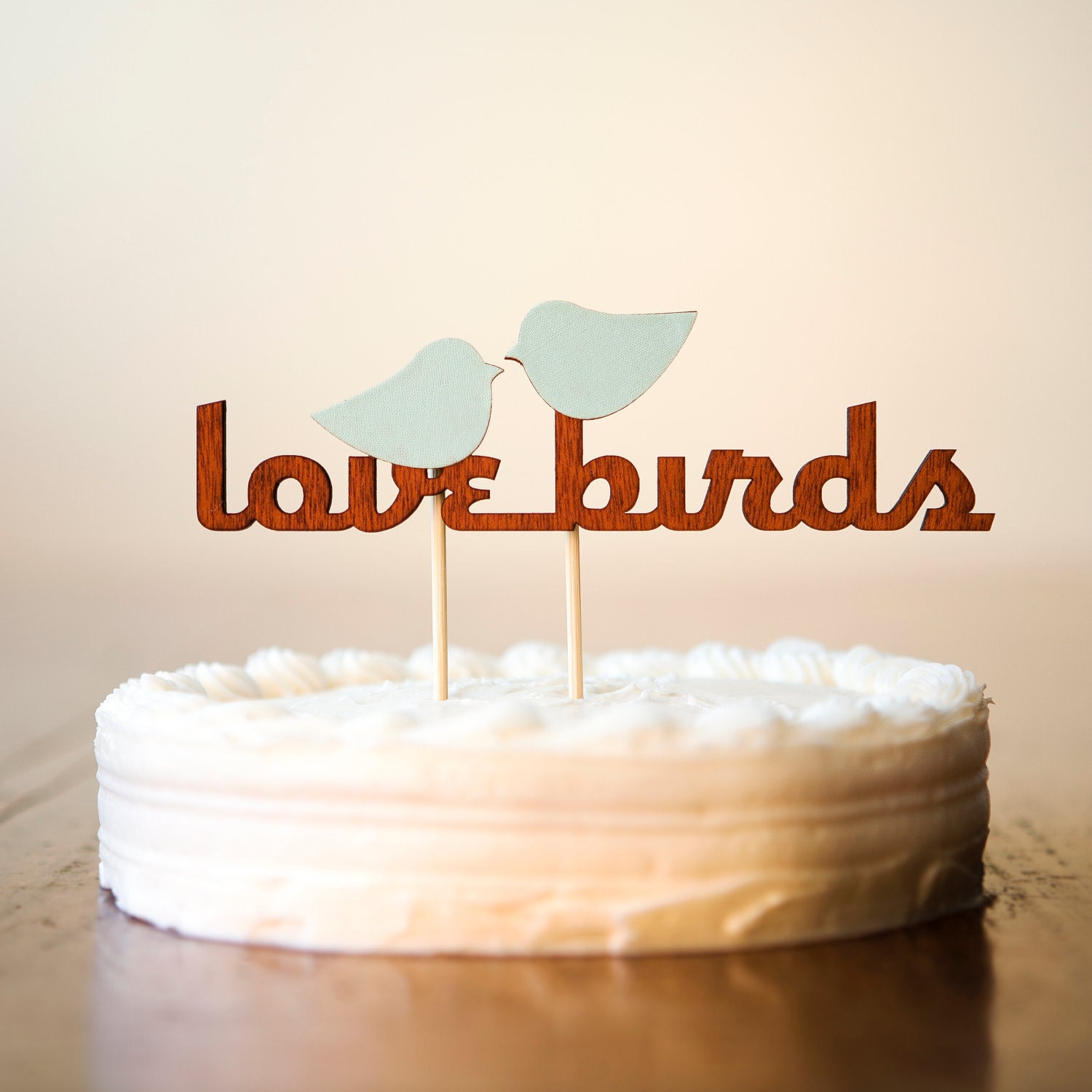Love Birds Wedding Cake Topper in Robins Egg - Ready to ship